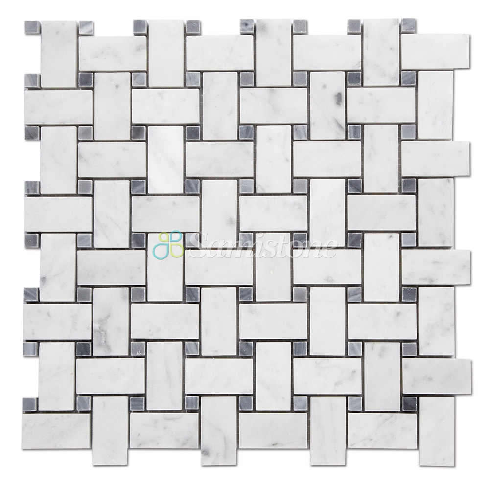 Samistone-Carrara-White-Marble-Basketweave-Mosaic