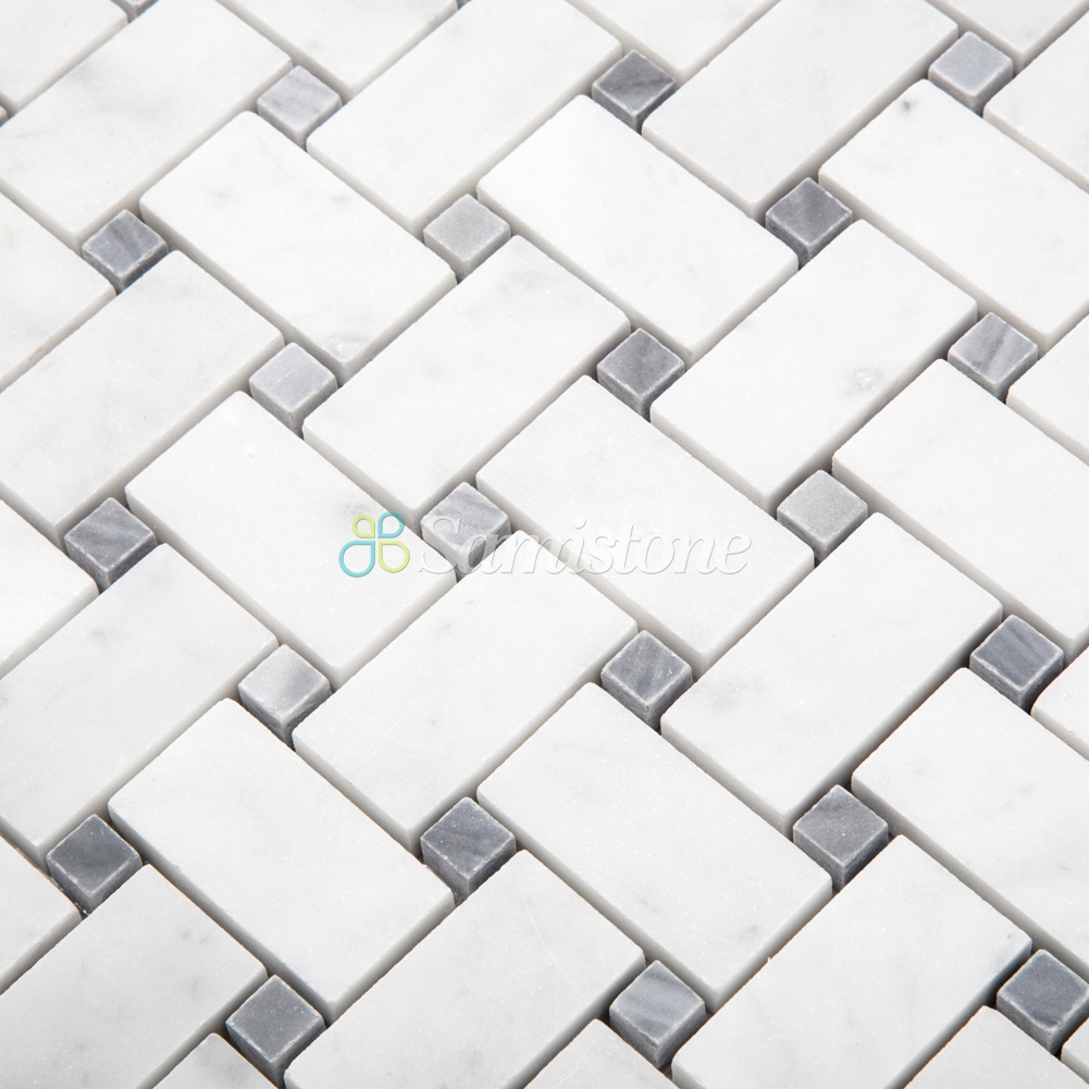 Samistone-Carrara-White-Marble-Basketweave-Mosaic
