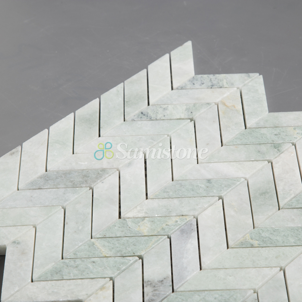 Samistone-Ming-Green-Marble-Chevron-Mosaic-5 Samistone-Ming-Green-Marble-Chevron-Mosaic