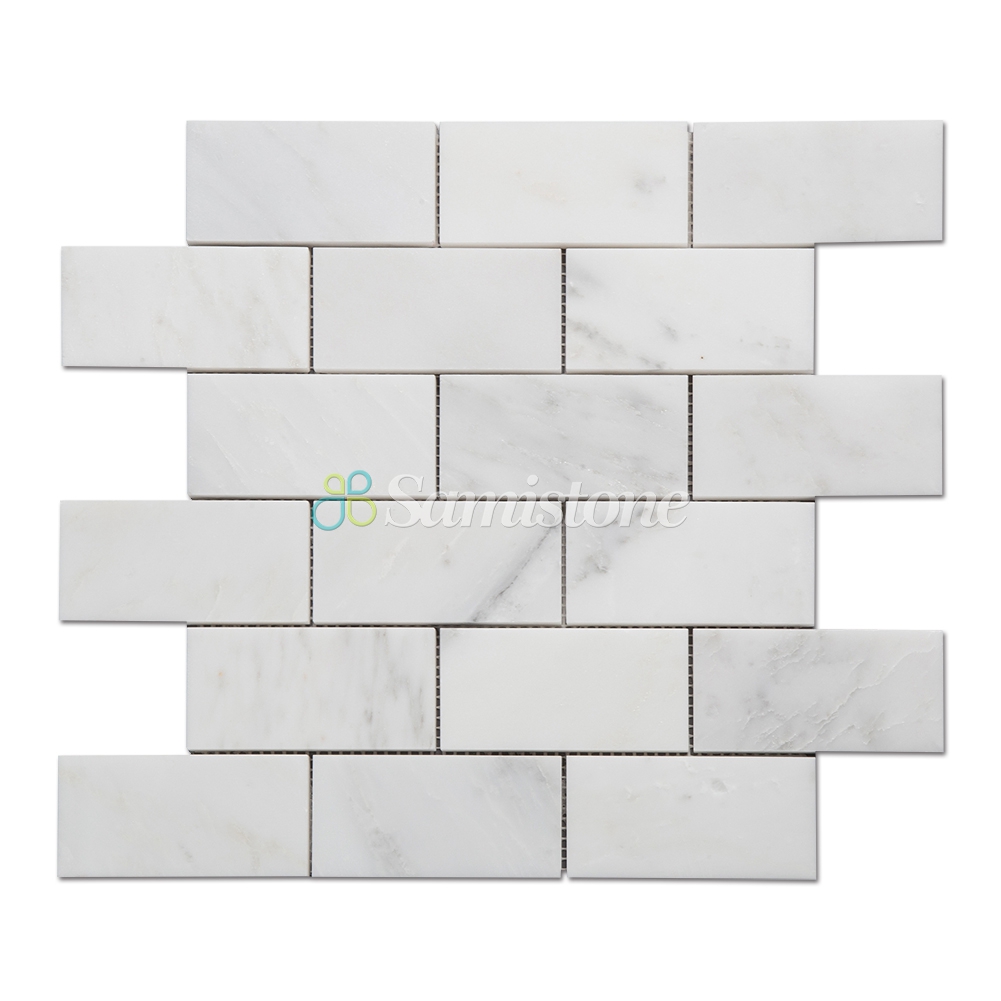 Samistone-Statuary-White-Marble-2x4-Brick-Mosaic