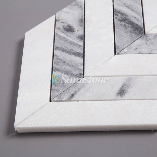 Samistone-White-and-Grey-Marble-Chevron-Mosaic-4 Samistone-White-and-Grey-Marble-Chevron-Mosaic