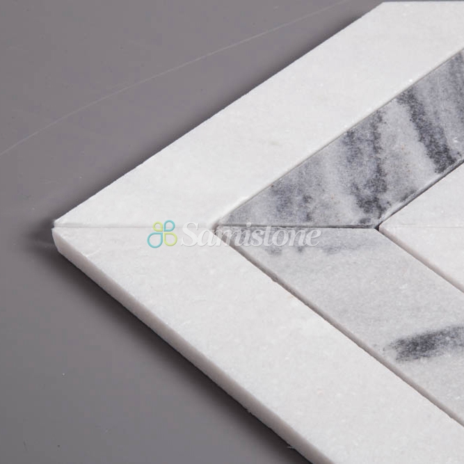 Samistone-White-and-Grey-Marble-Chevron-Mosaic-5 Samistone-White-and-Grey-Marble-Chevron-Mosaic