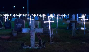 Illuminated Gravestones in Iceland